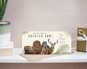 ZOO, Birthday gift, Anniversary present, Valentines Day, Safari Park, Safari adventure, Boarding card, Tickets, Christmas Present