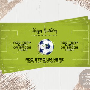 Football Ticket Surprise Gift Printable Football Ticket - Etsy