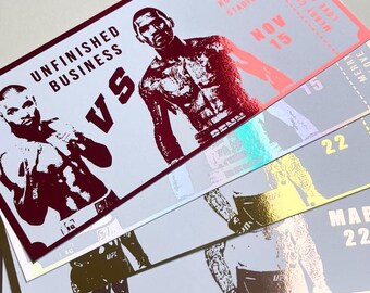 Foiled and Personalised Experience Gift Reveal - Boxing Ticket - Available in a variety of colours