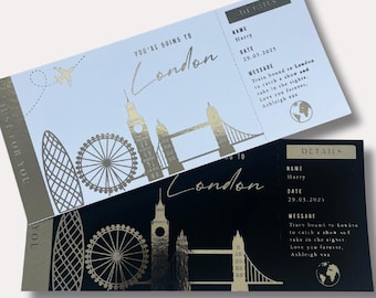 Foiled and Personalised London Surprise Gift Reveal - Available in a variety of colours