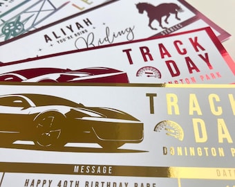 Foiled and Personalised Experience Gift Reveal - Available in a variety of colours