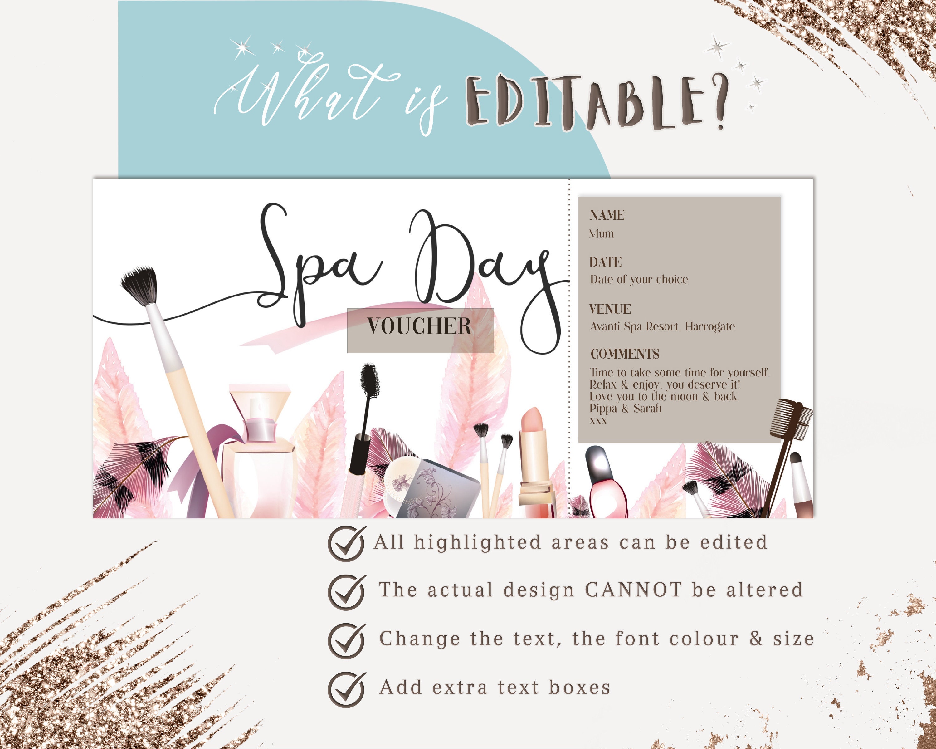 PRINTABLE Spa Day Voucher Spa Session Gift Voucher Etsy Australia