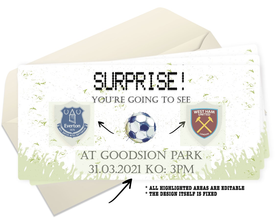 Surprise Gift Football ticket Football match Fake tickets Etsy