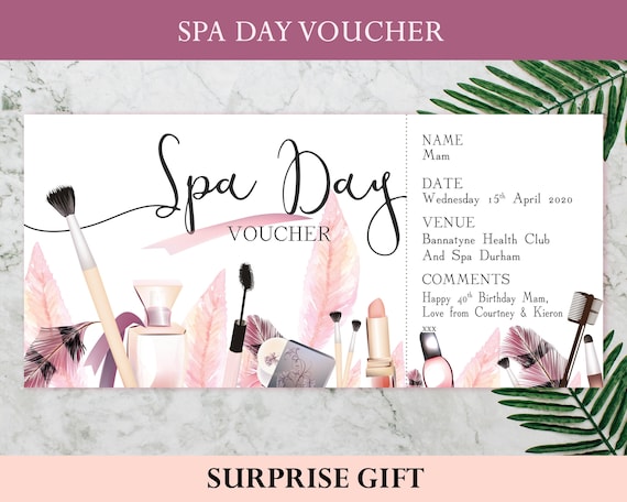 PRINTABLE Spa Day Voucher Spa session Gift voucher | Etsy