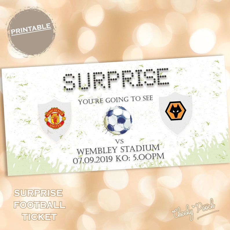 Football Ticket Surprise Gift Printable Football Ticket Etsy