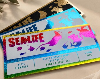 Foiled and Personalised Aquarium Trip Reveal - Available in a variety of colours - Any Venue