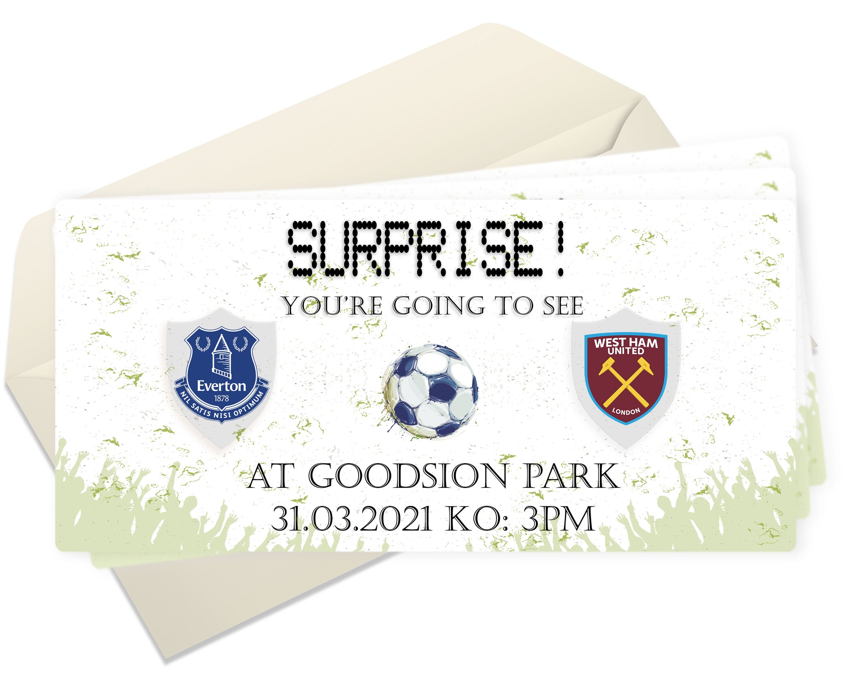 Cadeau Surprise Billet De Football Match De Football Faux Etsy