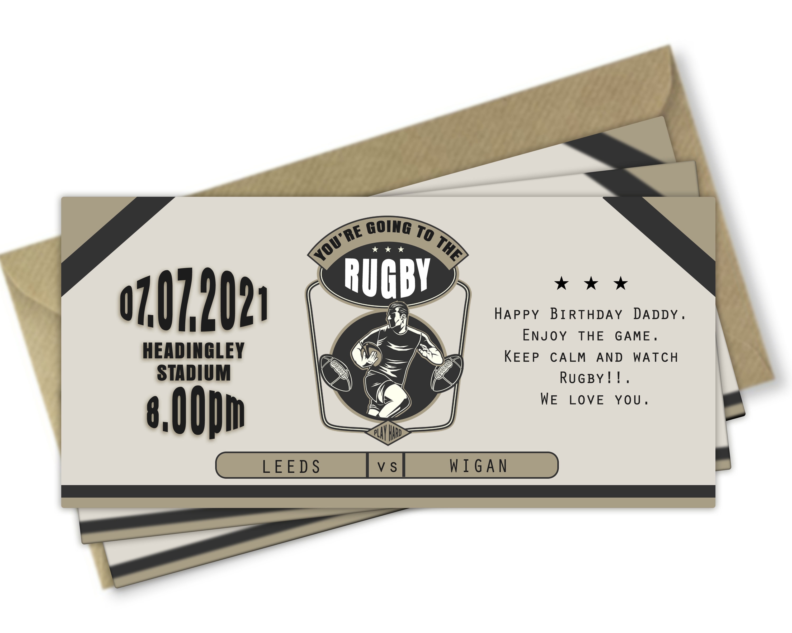 Rugby match ticket, Rugby match, Fake ticket template, Fathers Day,  Birthday gifts, Gift Voucher, Rugby League, Rugby Union, Rugby gift Within Rugby League Certificate Templates