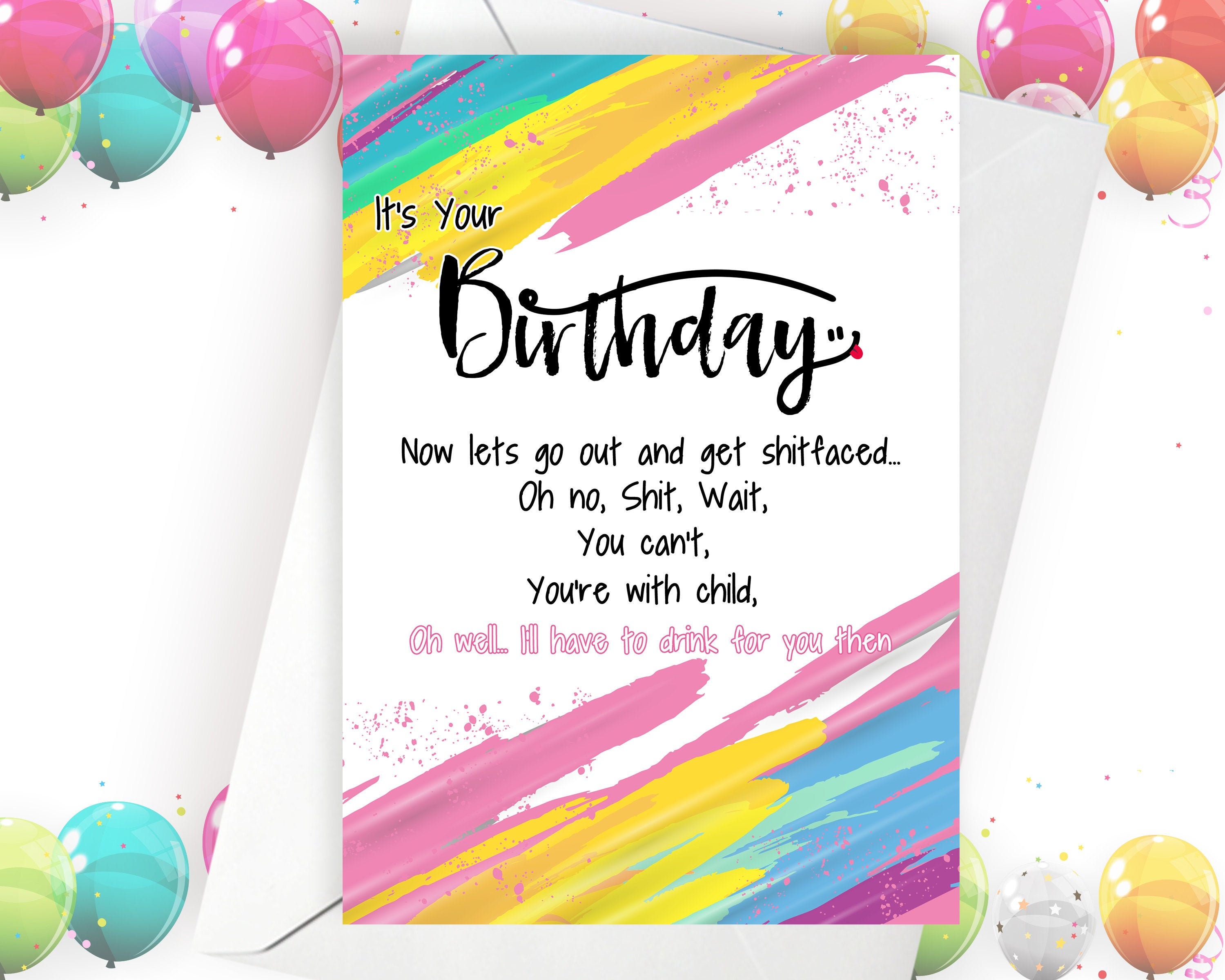 Funny birthday card Friend card Pregnant friend Card for Etsy