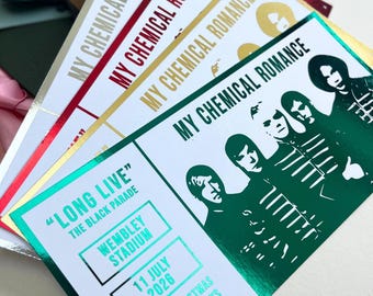 Any Artist - Foiled and Personalised Concert Ticket Gift Reveal - Available in a variety of colours