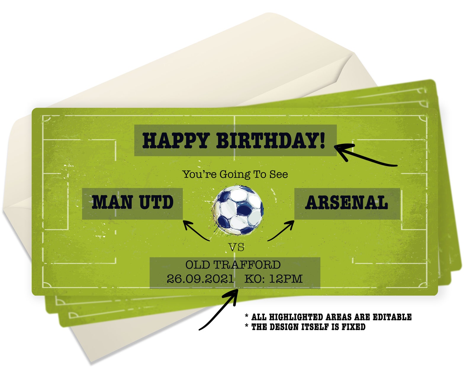 Surprise Gift Football Match Ticket Ticket Templates Etsy UK