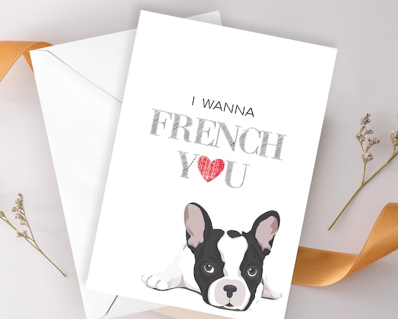 Handmade Personalised French Bulldog Birthday Anniversary Valentines Card