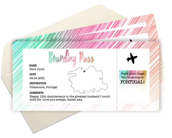 Boarding Pass Surprise Trip Printable Boarding Card | Etsy