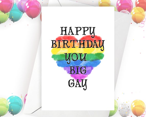 Joyeux Anniversaire Vous Grand Gay Cartes Lgbt Carte Etsy Canada