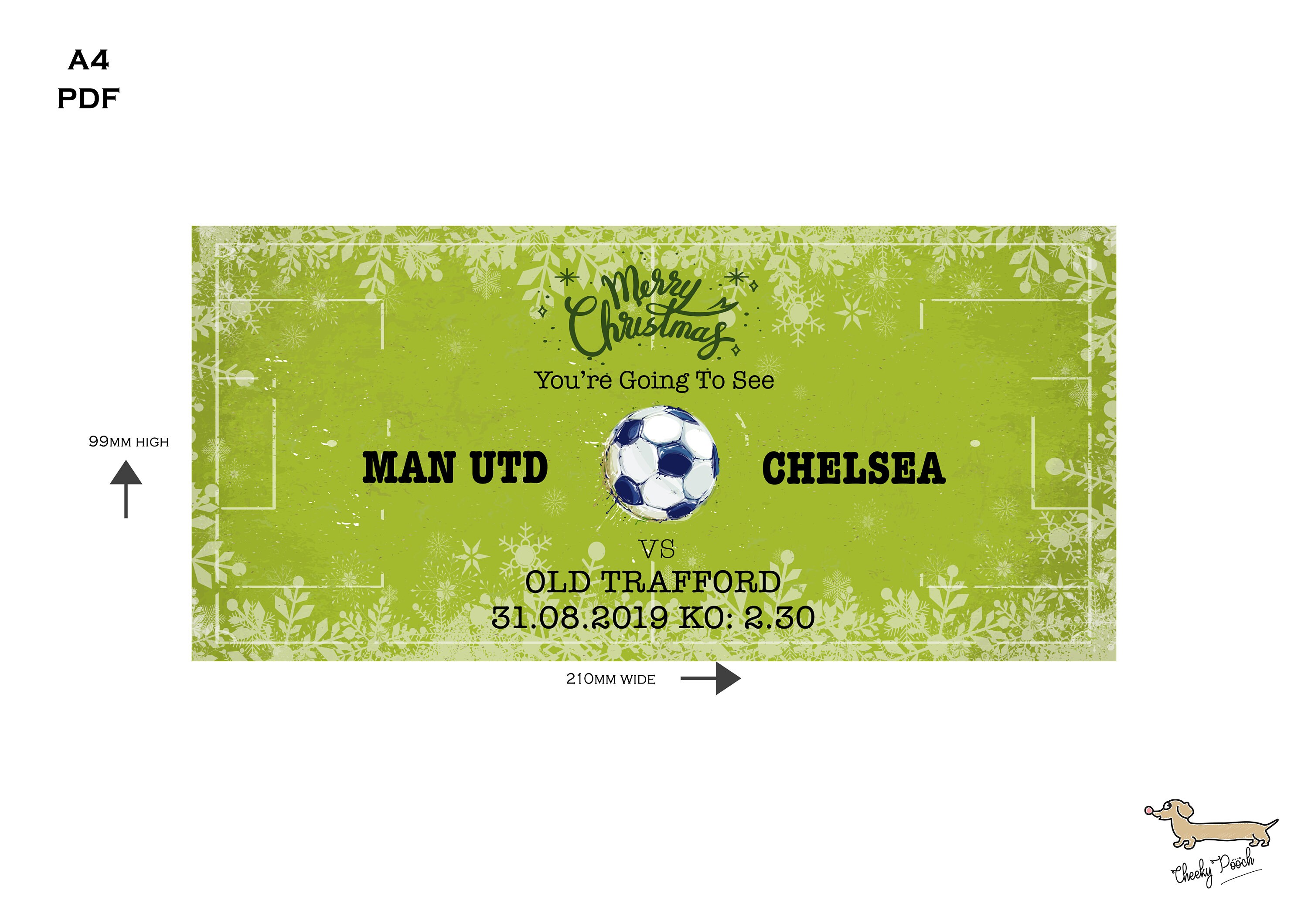 Football Ticket Surprise Gift Printable Football Ticket - Etsy UK