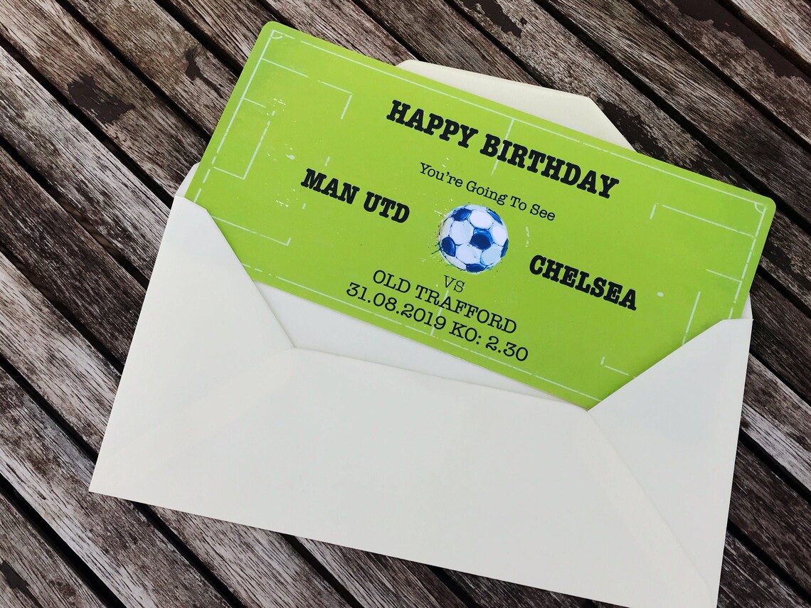 Surprise Gift Football match ticket Ticket Templates Etsy