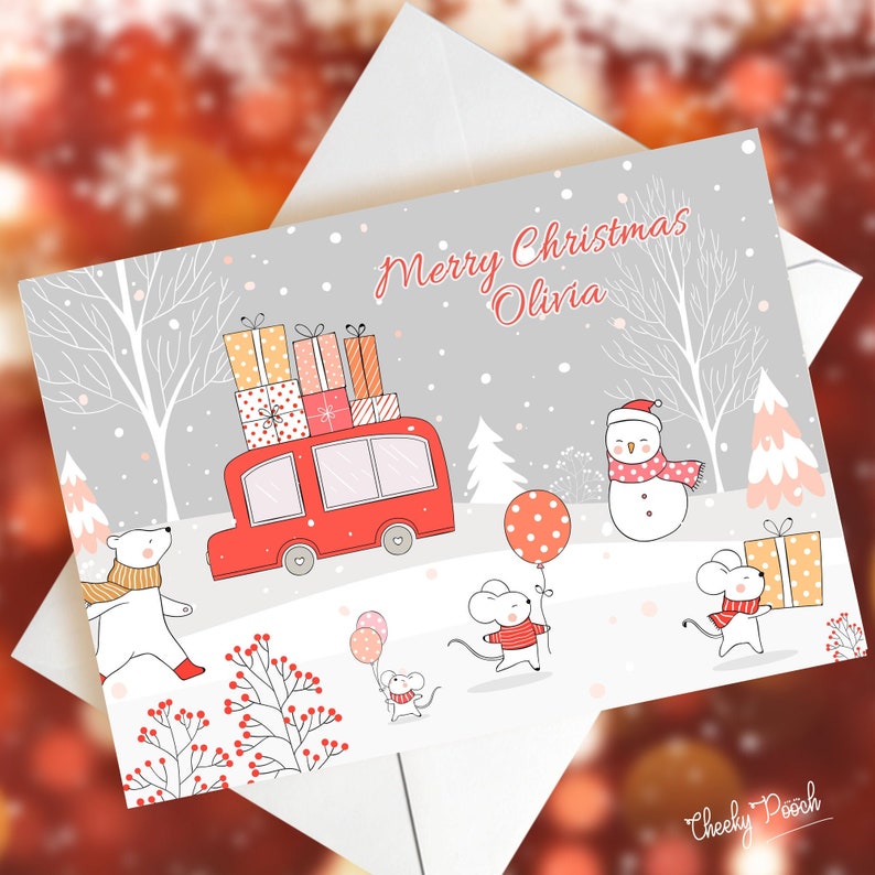 PERSONALISED Kids Christmas card Merry Christmas Children  Etsy