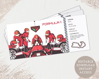Car festival, Voucher template, Rscing ticket, Surprise Gift, Ticket, Personalised Gift, Faux Car Race Ticket, Ticket, Car Enthusiast