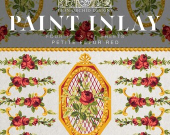 NEW IOD Petite Fleur Red Paint Inlay