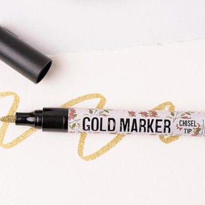 Metallic Gold Marker: Chisel Tip, Gilding Pen for Crafts