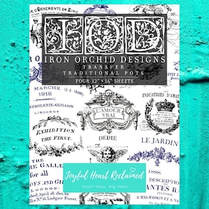 Traditional Pots Decor Transfer IOD Iron Orchid Designs 12x16 4 sheet