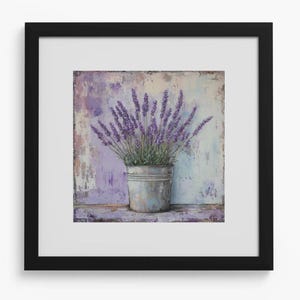 Lavender in Bucket Vintage Print: Floral Home Decor (Digital Download)
