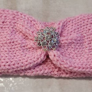 Upcycled antique brooch headbands | handmade knitted hair wraps | knitted headband | 2 in 1 headbands