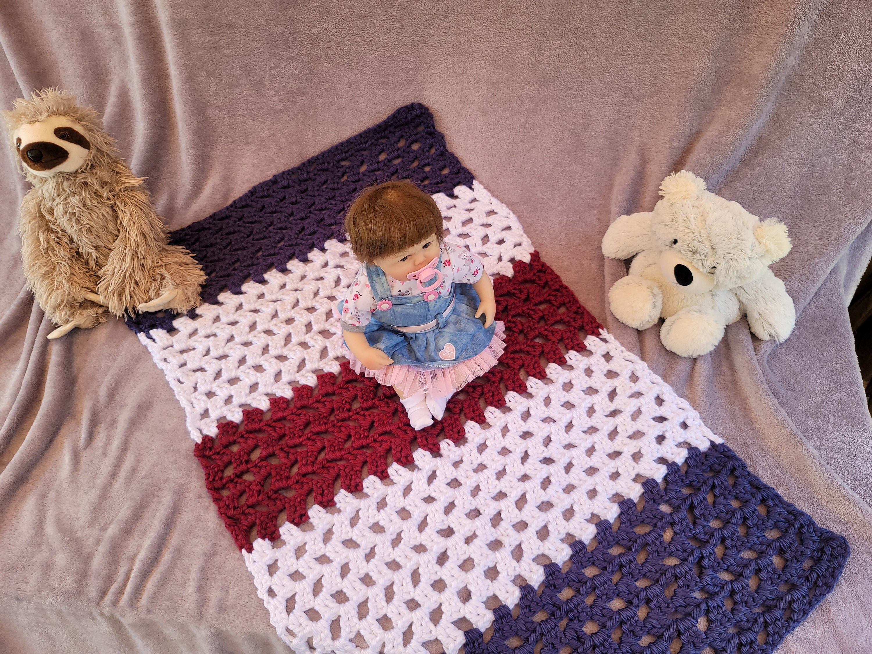 Crocheted Toddler Blanket / Crib Blanket Etsy