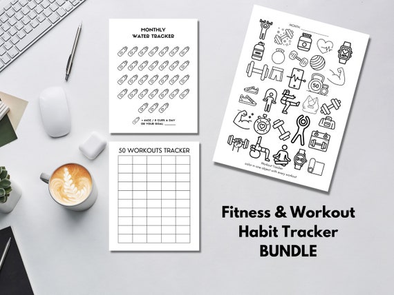 Fitness Tracker Printable Workout Tracking Daily Habit - Etsy