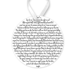 Personalized Wedding Song Lyrics Anniversary Christmas Ornament, Holiday Decor, Custom Family Wedding & Couples Gift for Christmas Keepsake