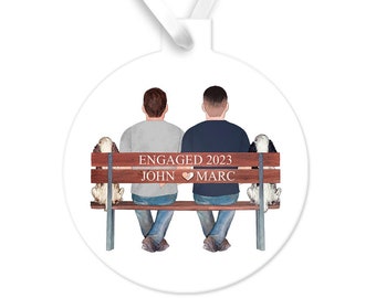 Personalized Mr and Mr Same Sex Gay Couple Christmas Ornament Gift for First Christmas Together, Engagement, Wedding