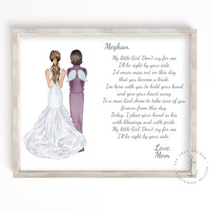 Personalized Mother of the Bride Portrait Memoral Gift, Printable DIgital Download, Custom Gift for Bride Deceased Parent, Mom Passed Away