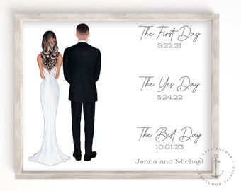 Printable Digital Download Personalized Married Wedding Couple with Pets, Wedding and Anniversary Gift Idea, Save The Date Printable