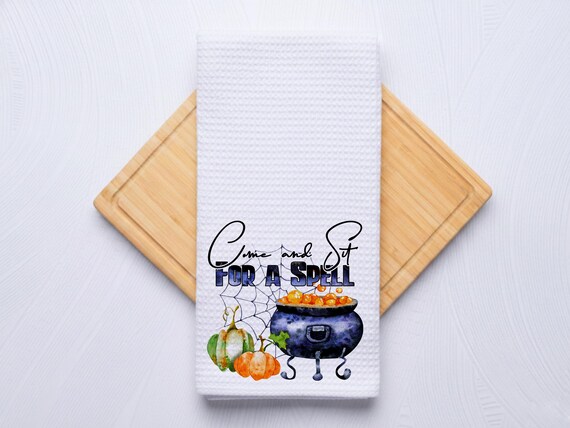 Personalized Bathroom Towel • Halloween Witch • Come and Sit For A Spell