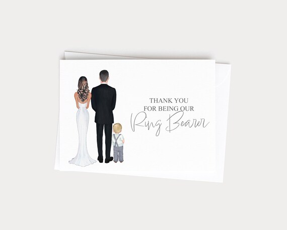 Thank you Card for Ring Bearer and Page Boy Personalized for Wedding Day