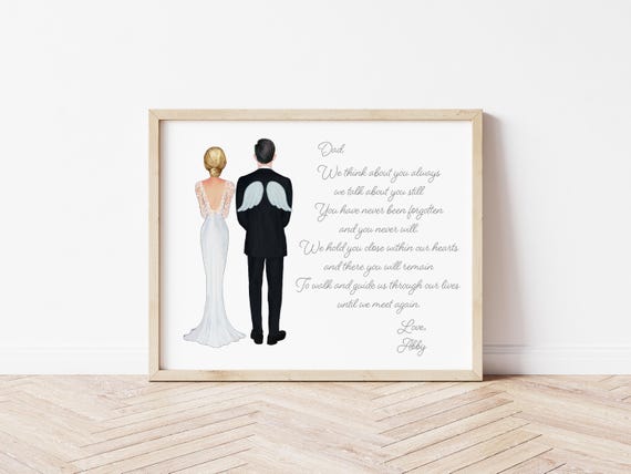 Father of the Bride Memorial Portrait: Custom Wedding Illustration (Digital Download)