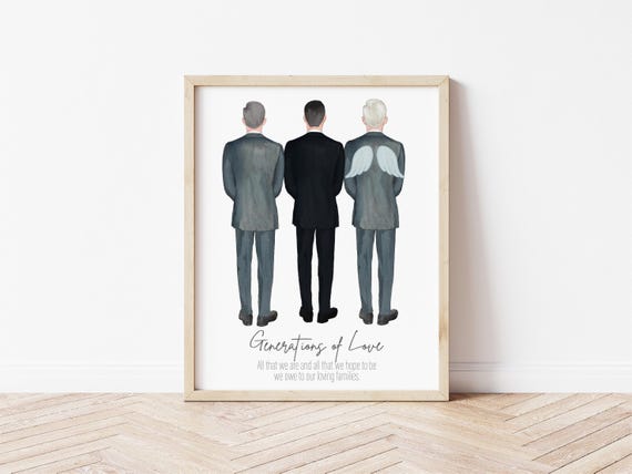 Multi Generational Portrait Father and Grandfather of Groom Digital Download