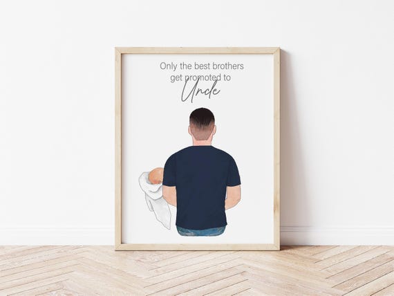 Brother Pregnancy Announcement Gift: Custom Uncle Illustration (Digital Download)