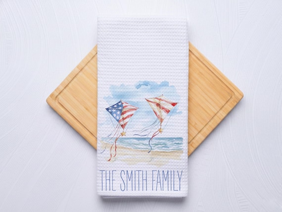 Patriotic Kites Towel for Kitchen and Bathrooms, Coastal Hostess Gift