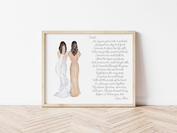 Daughter in Law Wedding Day Portrait, Digital Download
