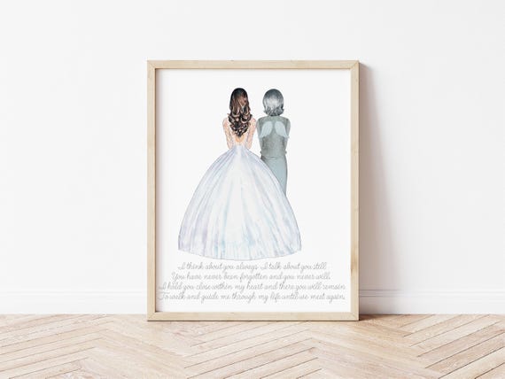 Personalized Grandmother of the Bride Memorial Portrait, Personalized Gift (Digital Download)