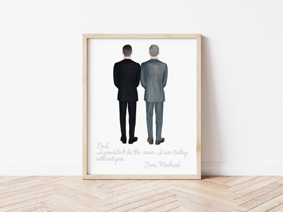 Father of Groom Custom Portrait, Wedding Gift for Dad (Digital Download)