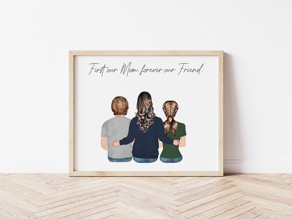 Mother's Day Portrait Gift - Personalized Digital Download Art