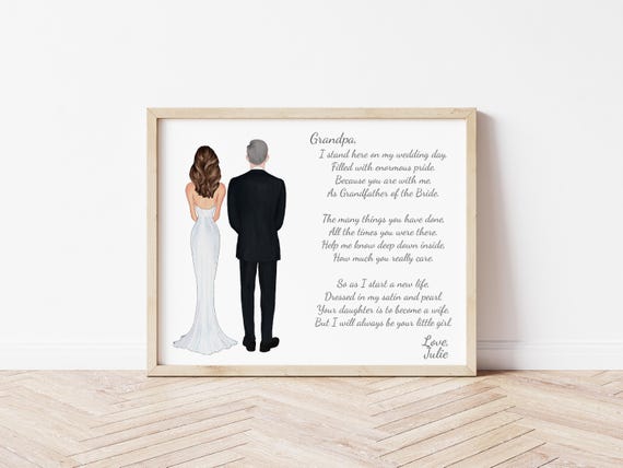 Grandfather of the Bride Wedding Portrait, I Stand Here Digital Download