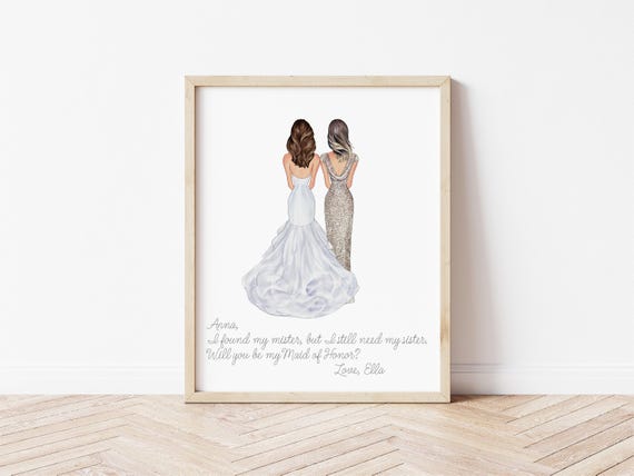 Sister of the Bride Gift: Personalized Bridesmaid Proposal Art (Digital Download)