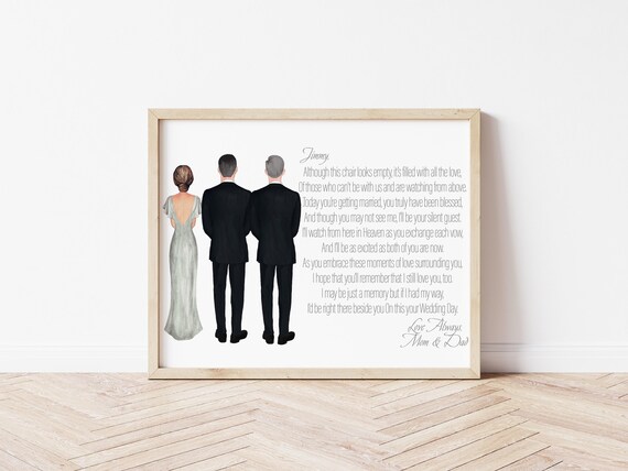 Parents of the Groom  Memorial Portrait: Wedding Day Gift (Digital Download)