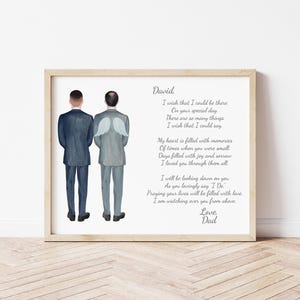 Father of the Groom Wedding Portrait Memorial, Personalized Digital Download