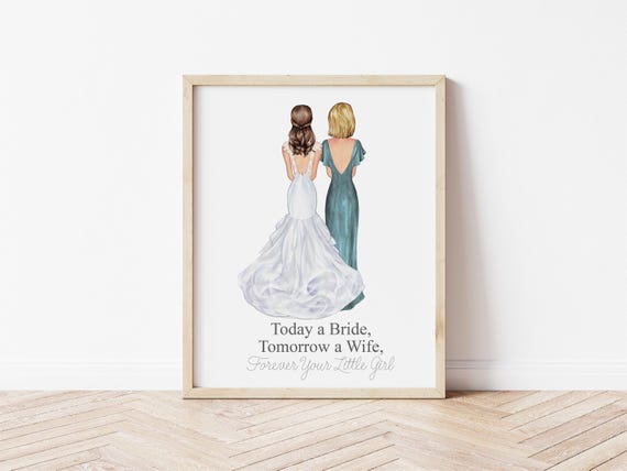 Mother Of the Bride Wedding Portrait, Forever Your Little Girl Digital Download