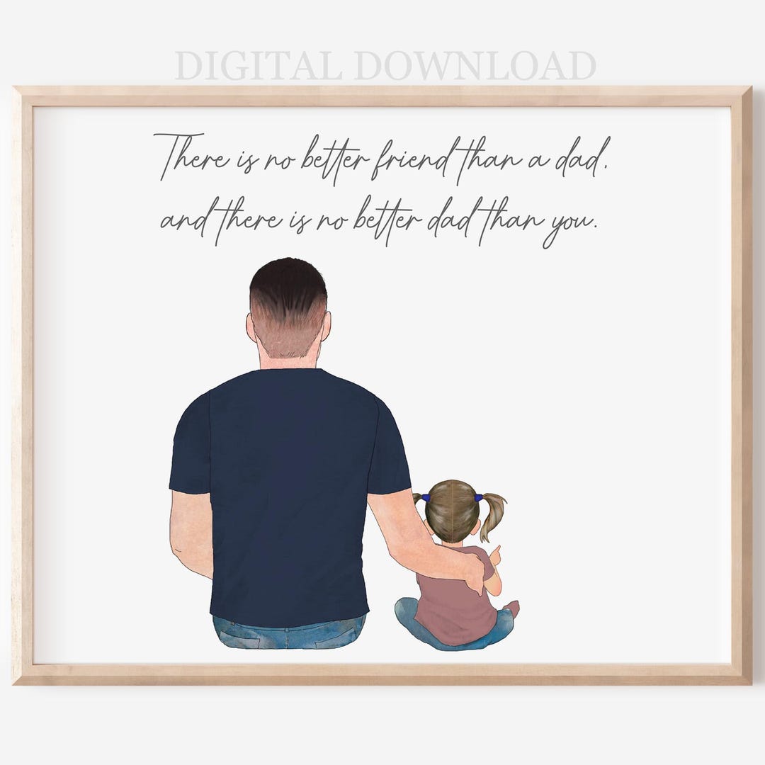 Personalized Father's Day Portrait Gift From Children, Custom Wall Art ...