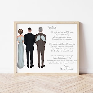 Retrato conmemorativo de los padres del novio, poema digital descargable del día de la boda